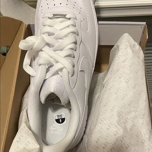 Nike White Sneakers with Textured Sole